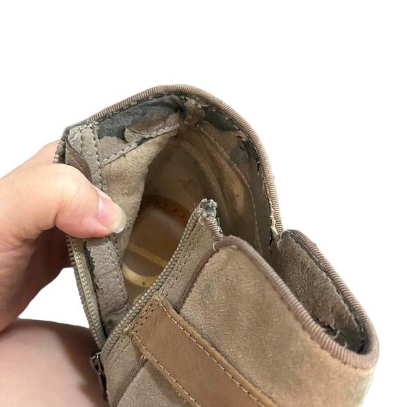 Sam Edelman Pheonix Leather Taupe Ankle Boots - Picture 12 of 15